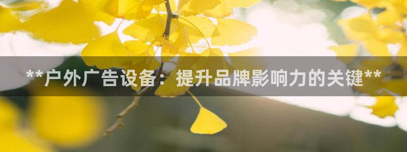 杏宇平台总代理电话：**户外广告设备：提升品牌影响力的关键**