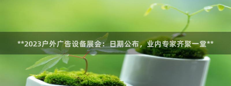 杏宇平台开户：**2023户外广告设备展会：日期公布，业内专家齐聚一堂**