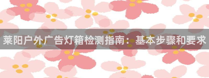 杏宇平台代理：莱阳户外广告灯箱检测指南：基本步骤和要求