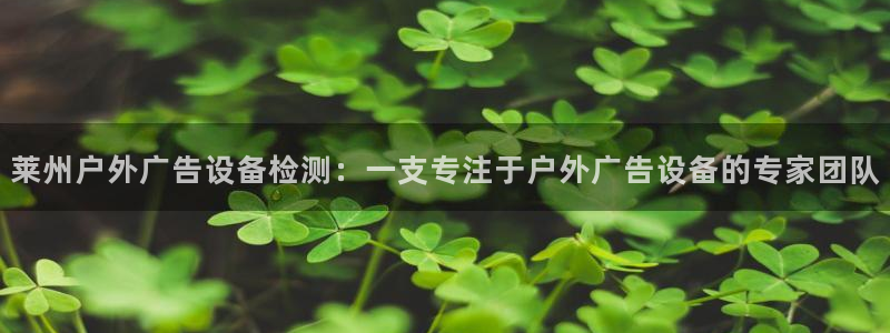 杏宇平台怎么样赚钱：莱州户外广告设备检测：一支专注于户外广告设备的专家团队