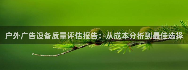 杏宇平台客服：户外广告设备质量评估报告：从成本分析到最佳选择