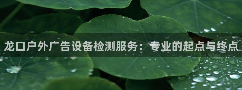 杏宇平台代理怎么样赚钱：龙口户外广告设备检测服务：专业的起点与终点