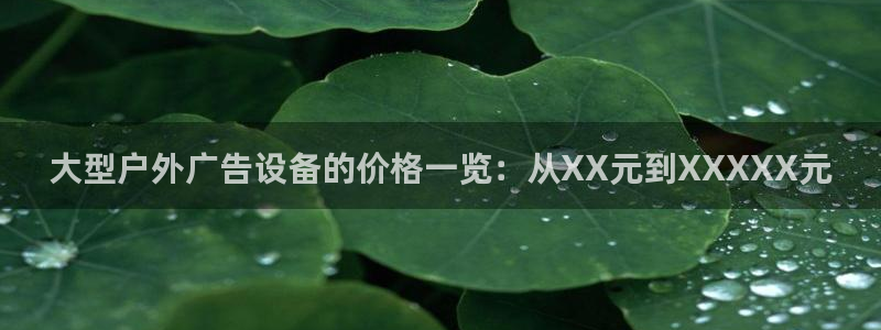 杏宇平台代理多少钱一个：大型户外广告设备的价格一览：从XX元到XXXXX元